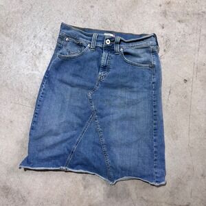 Y2K  2005 Levi's Denim Jean Skirt Distressed‎ Knee Length Womans Size 10